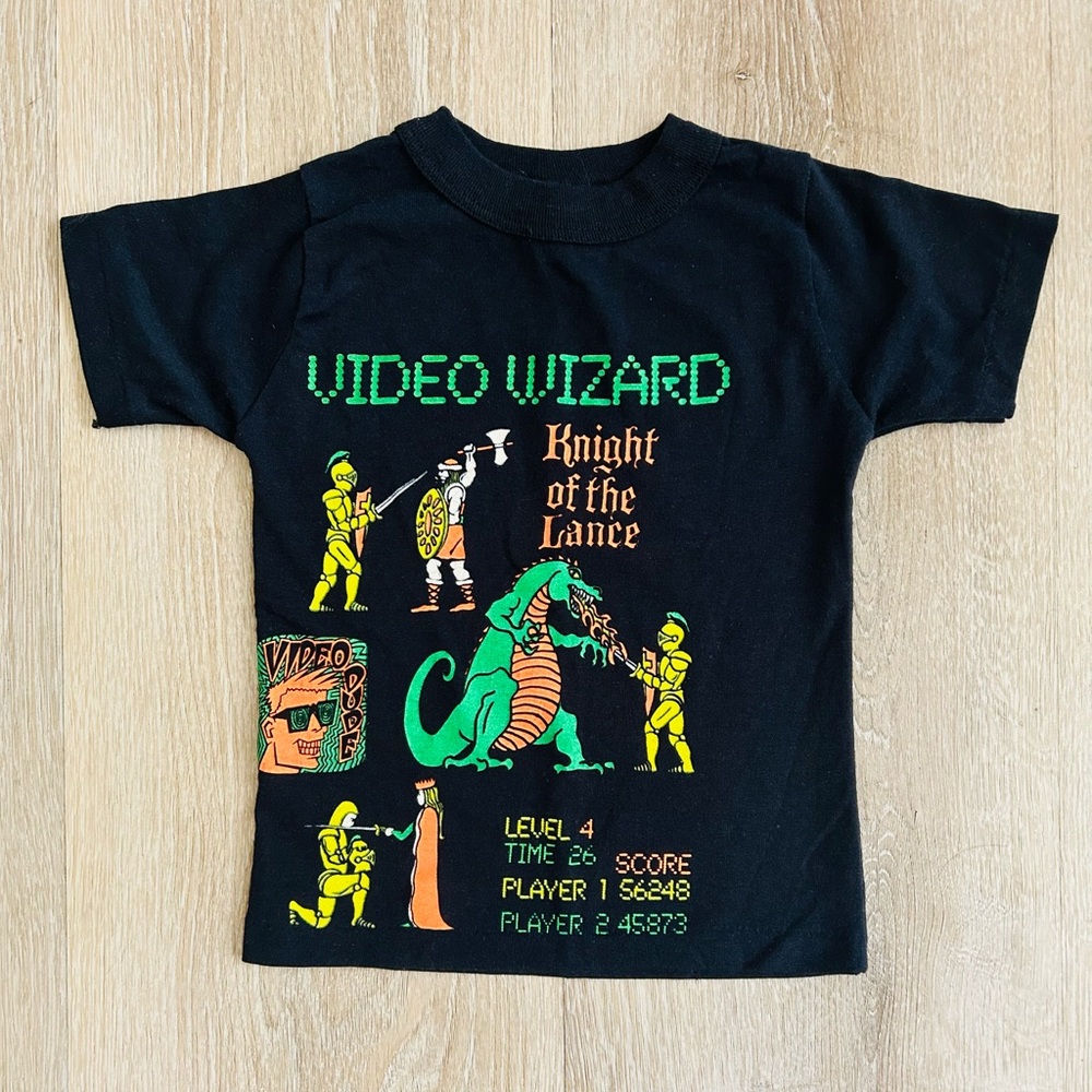 Vintage 1980s Video Wizard Graphic Tee Boys Size 4